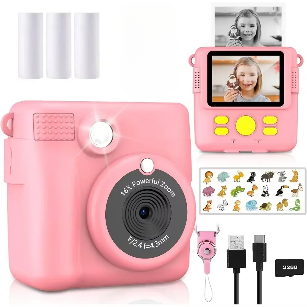 Kids Education Images - Câmera de impressão instantânea para crianças,