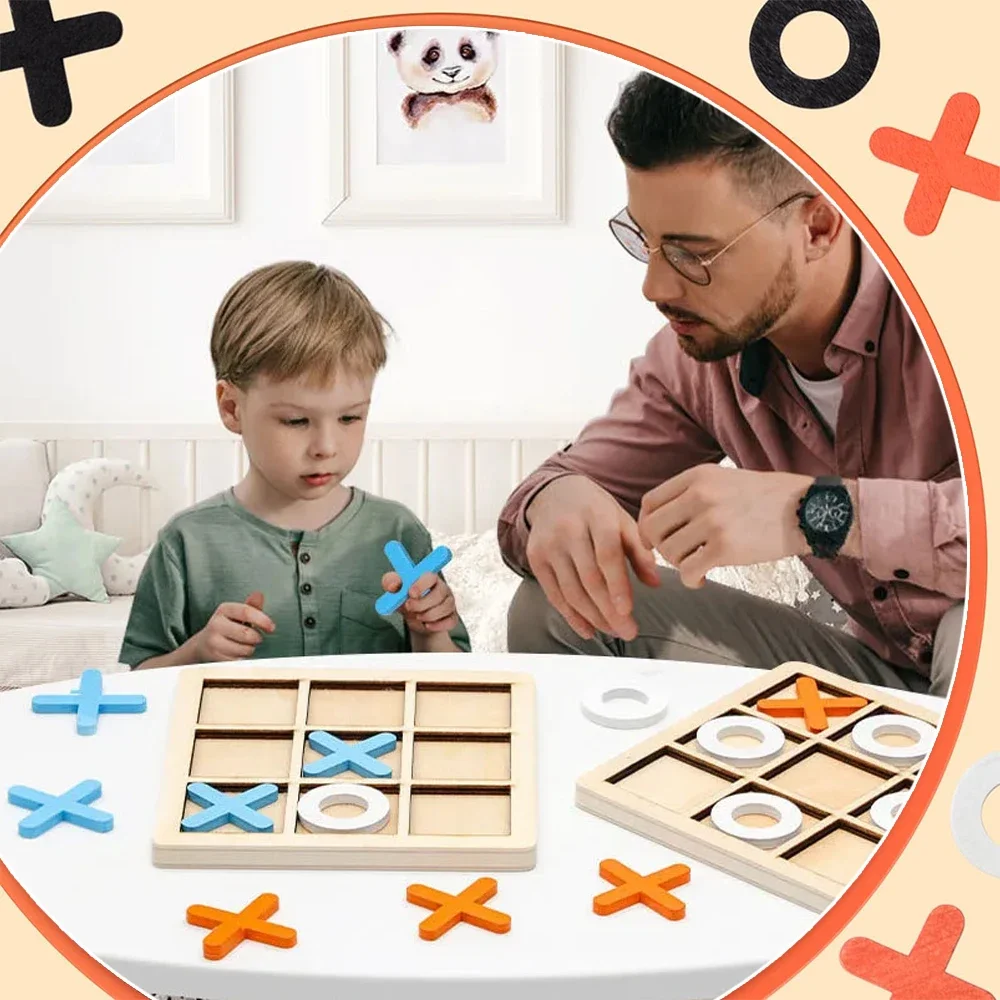 Jogo de madeira xo tic tac toe - Kids Educational Game 3 avaliação e preço